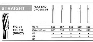 31L-010 557L CARBIDE FG NORTHBEL BURS /5