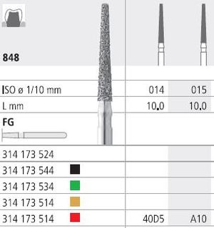 INTENSIV DIAMOND BUR A10 FINE (848-015) FG/6