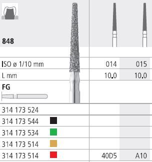 INTENSIV DIAMOND BUR A10 FINE (848-015) FG/6