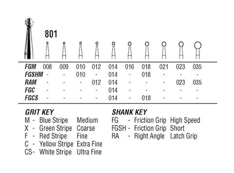 801-008 DIAMOND FG NORTHBEL BURS PKT 5