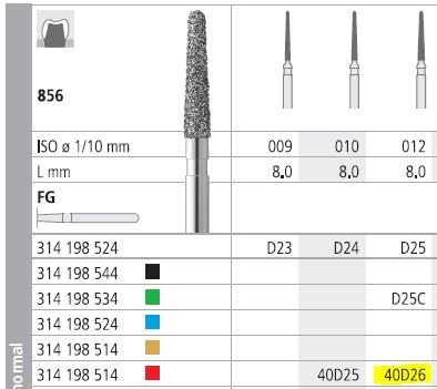 INTENSIV DIAMOND BUR 40D26 FINE (856-012) FG/6