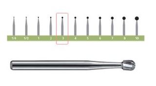 JET CARBIDE BUR ROUND 3 LA OS PKT 5