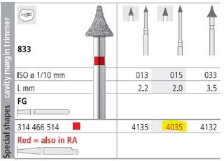 INTENSIV DIAMOND BUR 4035 FINE (833-015) FG/6