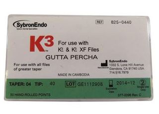 K3 GUTTA PERCHA TAPER .04 SIZE 40 PKT 50