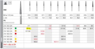 INTENSIV DIAMOND BUR D11C CRSE (858-010) FG/6