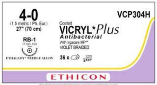 SUTURE VICRYL PLUS 4/0 27MM RB/36