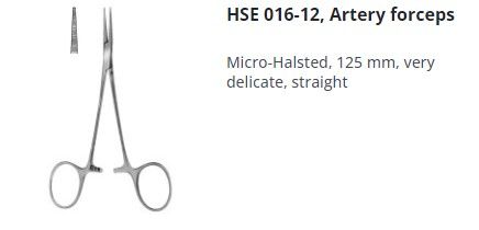 ARTERY FORCEPS MICRO HALSTED STRAIGHT 125MM