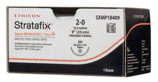 STRATAFIX MONOCRYL SUTURE 2/0 26MM 1/2 TP/12