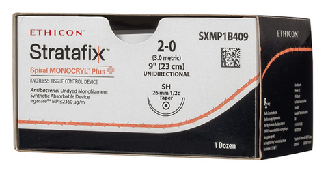 STRATAFIX MONOCRYL SUTURE 2/0 26MM 1/2 TP/12