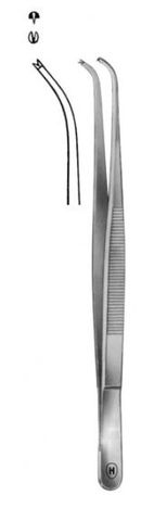 TISSUE FORCEPS DELICATE CURVED 160MM