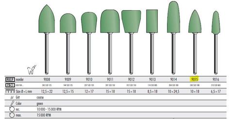 ACRYLIC POLISHER MED GREEN POINT /6