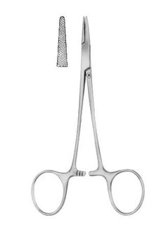 NEEDLE HOLDER HALSEY SERRATED 135MM