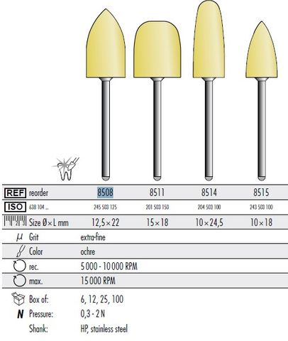 ACRYLIC POLISHER YELLOW XFINE FLAME  /6