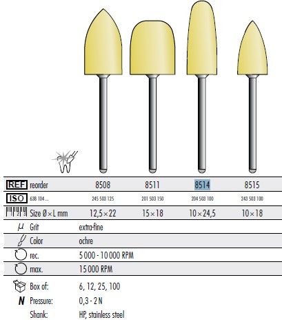 ACRYLIC POLISHER YELLOW XFINE/6