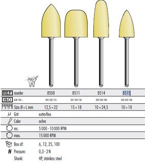 ACRYLIC POLISHER YELLOW XFINE POINT/6