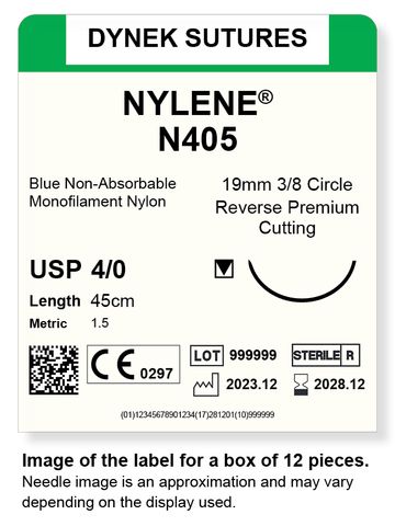 NYLENE 4/0 19MM, 3/8RC 45CM /12