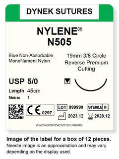 NYLENE 5/0 19MM, 3/8RC 45CM /12