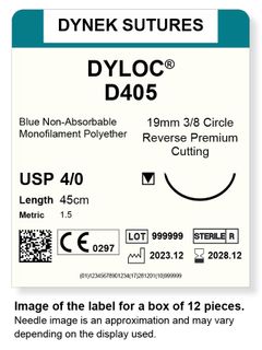 DYLOC SUTURE 4/0 19MM3/8RC 45CM/12