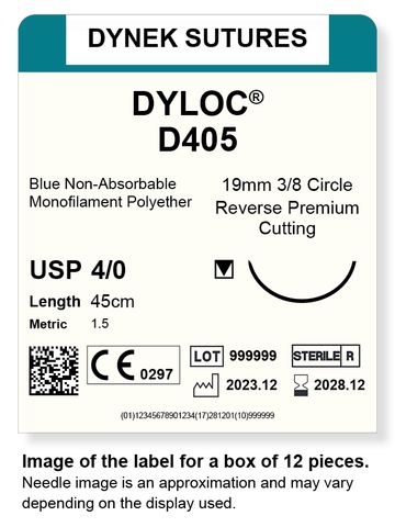 DYLOC SUTURE 4/0 19MM3/8RC 45CM/12