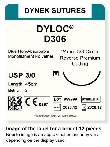 DYLOC SUTURE 3/0 24MM3/8RC 45CM/12