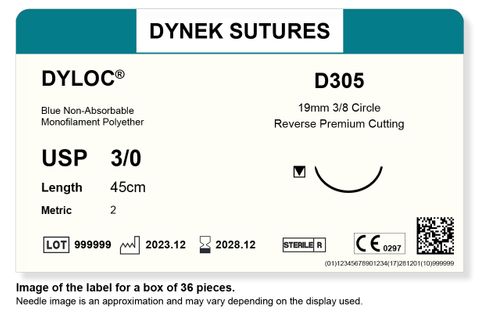 DYLOC SUTURE 3/0 19MM3/8RC 45CM/36