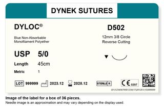 DYLOC SUTURE 5/0 12MM3/8RC 45CM/36