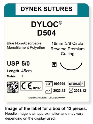 DYLOC SUTURE 5/0 16MM3/8RC 45CM/12