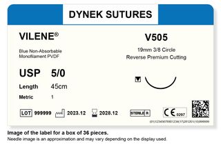 Vilene Suture 5/0 19mm 3/8RC 45cm pkt 36