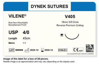 Vilene suture 4/0 19mm 38RC 45cm/36