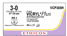 SUTURE VICRYL PLUS 3/0 RB-1 17MM NEEDLE /36