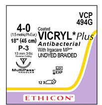 SUTURE VICRYL PLUS 4/0 13MM RCPRIME/12