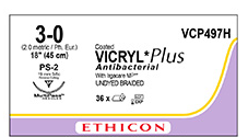 SUTURE VICRYL PLUS 3/0 19MM RCPRIME/36