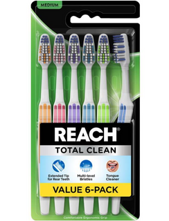 Total Clean Toothbrush Medium 6 Pack /10