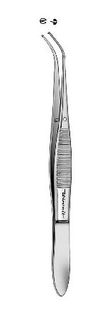 TISSUE FORCEPS FINE CURVED 105MM