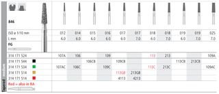 INTENSIV DIAMOND BUR 109C CRSE (846-016) FG/6