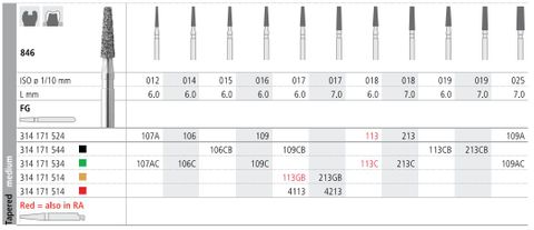 INTENSIV DIAMOND BUR 109 STD (846-016) FG/6