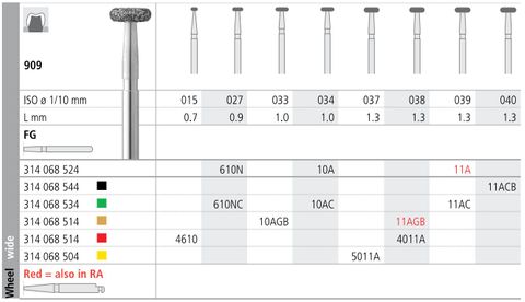 INTENSIV DIAMOND BUR 10AC COARSE (909-034) FG/6