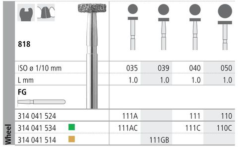 INTENSIV DIAMOND BUR 111C COARSE (818-040) FG/6