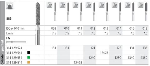 INTENSIV DIAMOND BUR 124 GOLD (885-011) FG/6