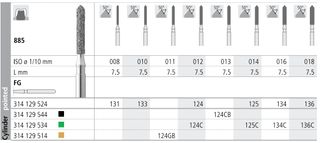 INTENSIV DIAMOND BUR 124 GOLD (885-011) FG/6