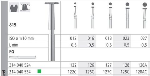 INTENSIV DIAMOND BUR 128A CRSE (815-027) FG/6