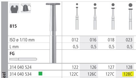 INTENSIV DIAMOND BUR 128 CRSE (815-023) FG/6