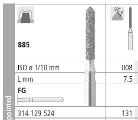 INTENSIV DIAMOND BUR 131 STD (885-008) FG/6