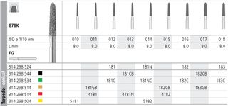 INTENSIV DIAMOND BUR 182 GOLD (878K-015) FG/6