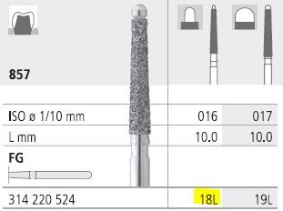 INTENSIV DIAMOND BUR 18L SAFE END (857-016) FG/6