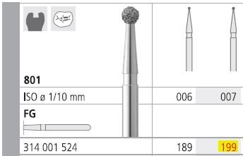 INTENSIV DIAMOND BUR 199 (801-007) RA/ 6