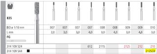 INTENSIV DIAMOND BUR 212SC XCRSE (835-010) FG/6