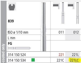 INTENSIV DIAMOND ENDCUT BUR 221LC CRS (839-012) FG/6