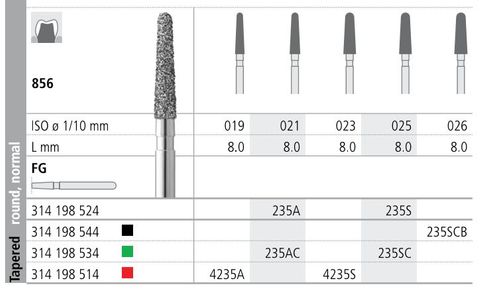 INTENSIV DIAMOND BUR 235A STD (856-021) FG/6