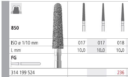 INTENSIV DIAMOND BUR 236 STD (850-018) RA/6